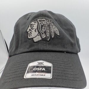 Fan‎ Favorite Chicago Blackhawks OSFA Adjustable Baseball Cap Gray NHL Official